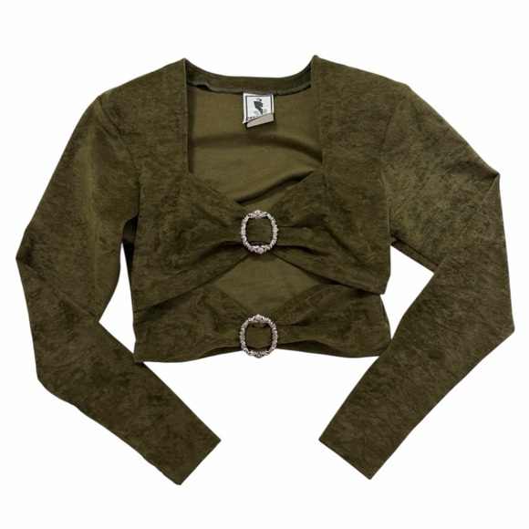 1990 Workshop 2 piece cutout wrap bodycon mini skirt set - Picture 5 of 10